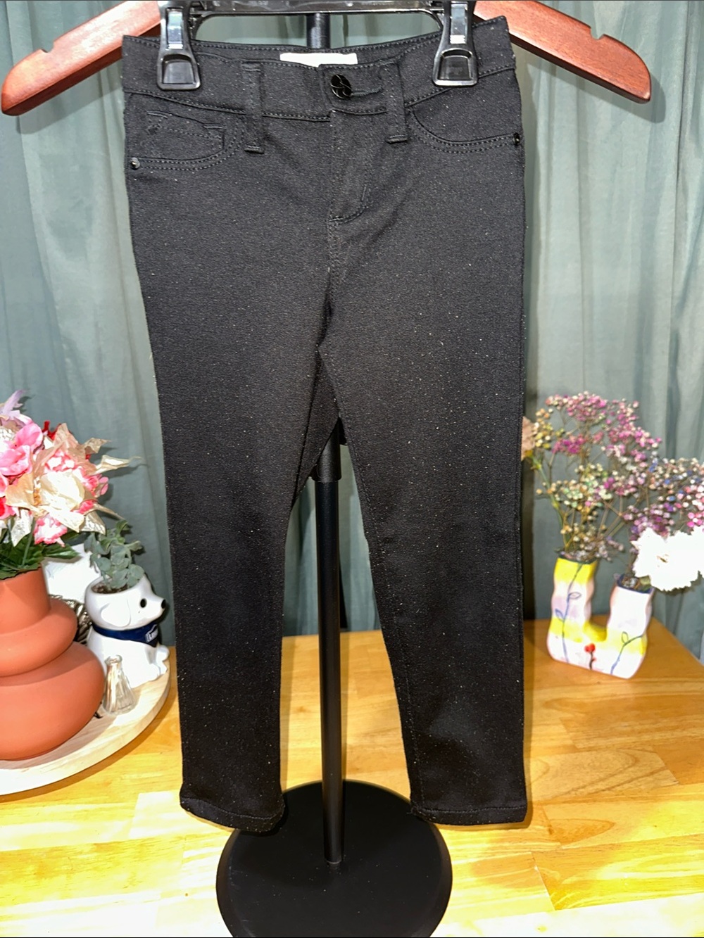 Jessica Simpson Black Sparkle Skinny Jeans for Kids